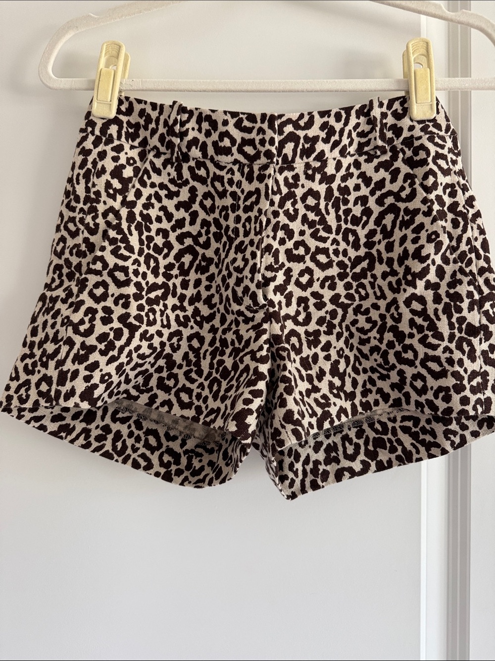 J. Crew Leopard Print High Waist Shorts in Brown and Cream